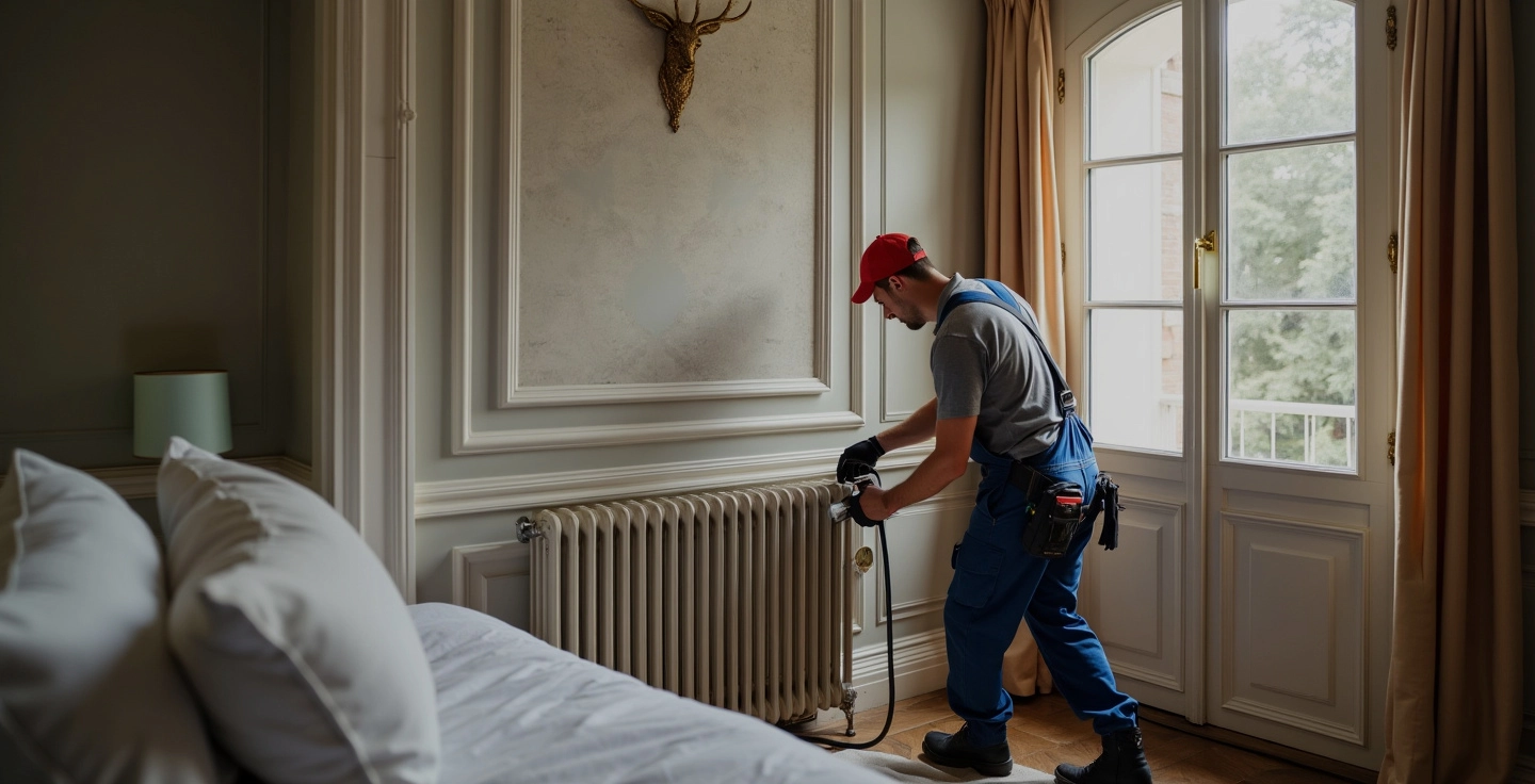 Plombier professionnel au travail